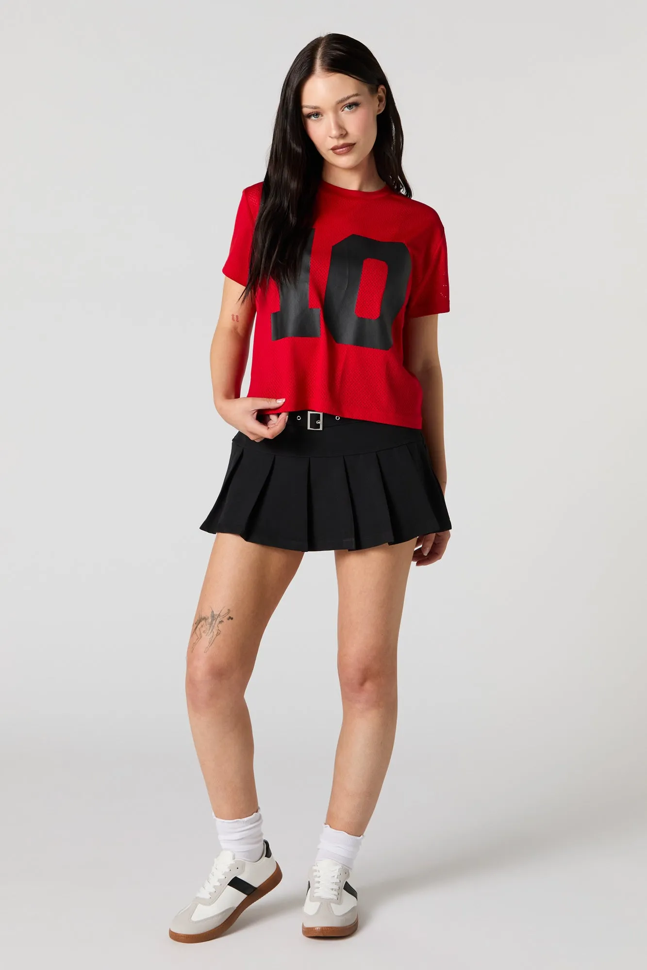 10 Graphic Mesh Cropped T-Shirt