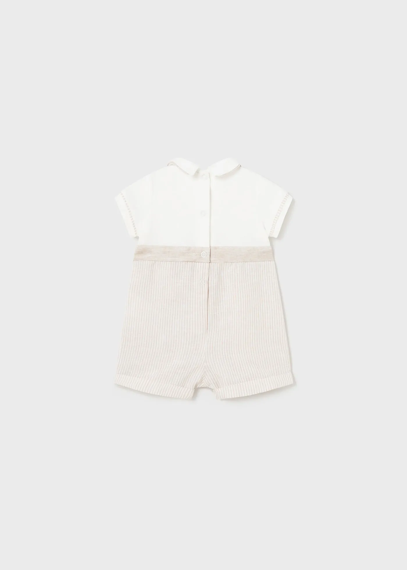 1636 - Romper w/suspender for newborn boy - Linen