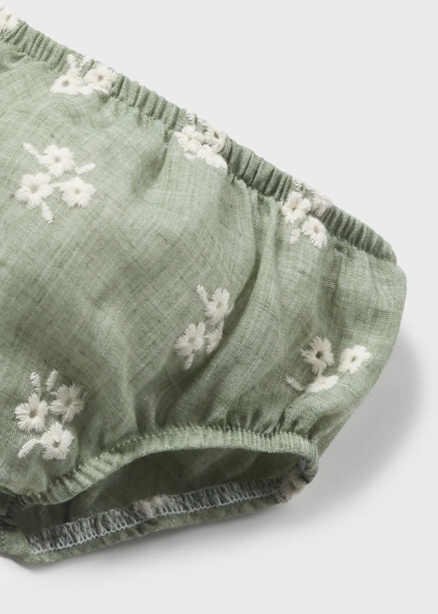 1827 - Embroidered dress for newborn girl - Eucalyptus