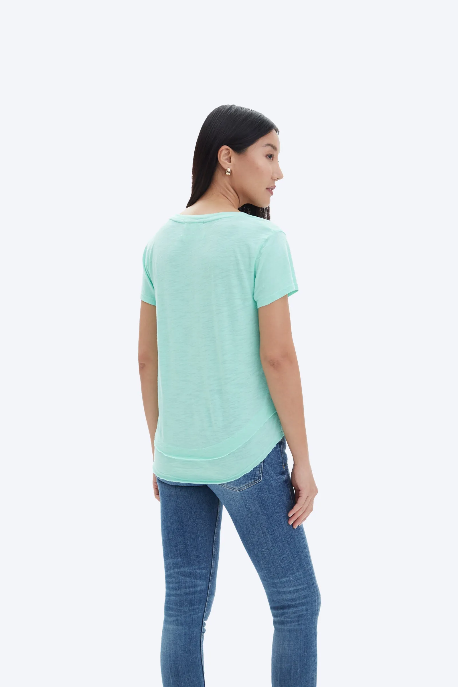 AVA V-NECK MOCK LAYER T-SHIRT