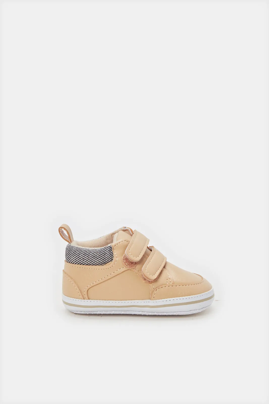 Baby Beige Velcro Pram Shoes