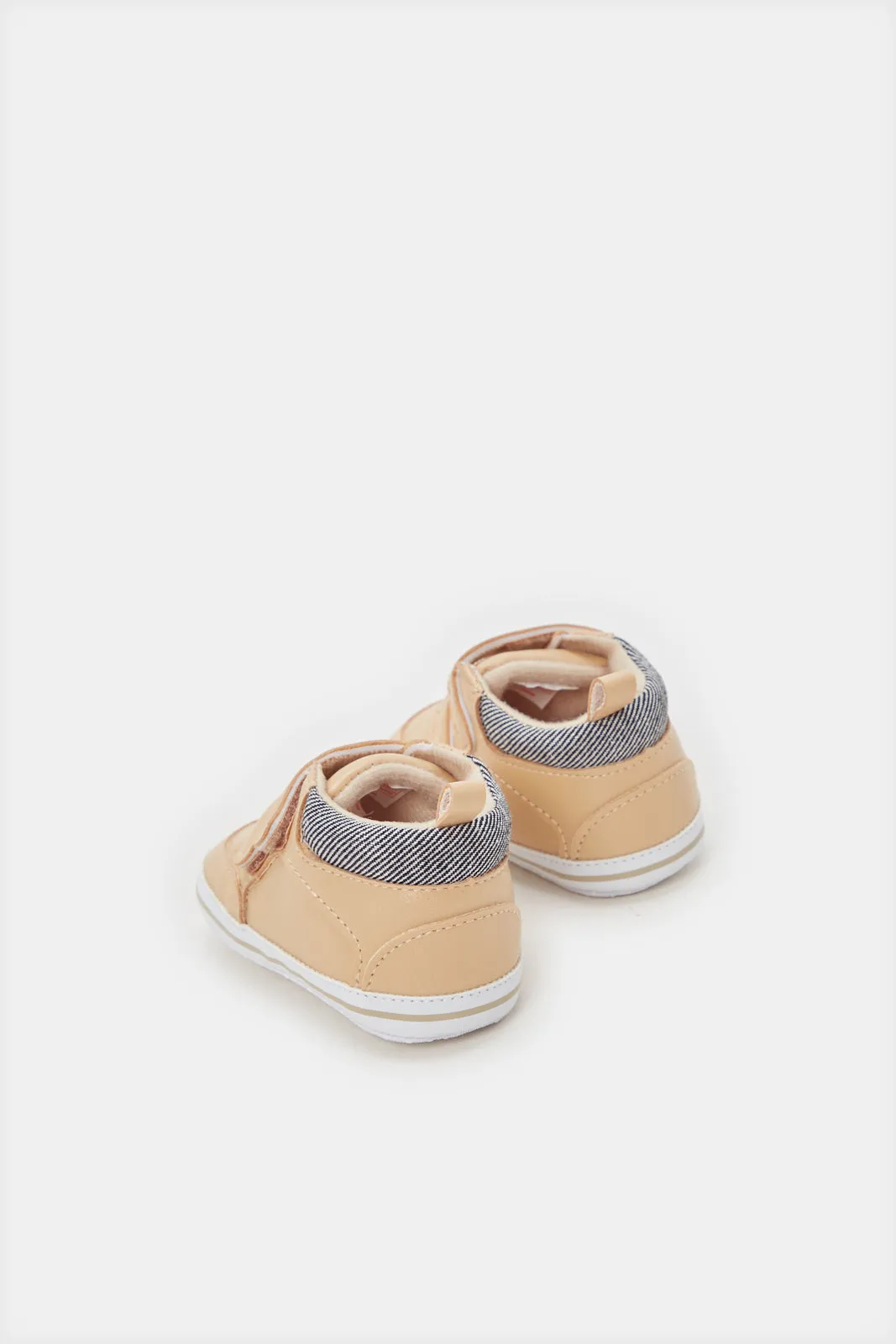 Baby Beige Velcro Pram Shoes