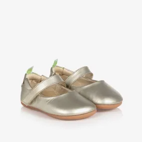 Baby Girls Metallic Gold Leather Shoes