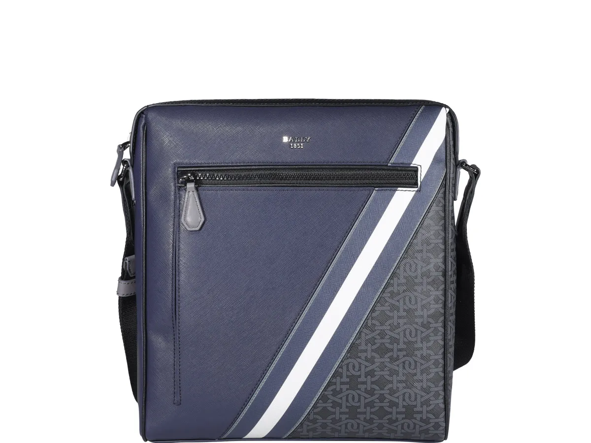 Bally Logo Stripe Zipped Messenger Bag