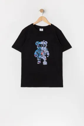 Boys Robot Bear Graphic T-Shirt