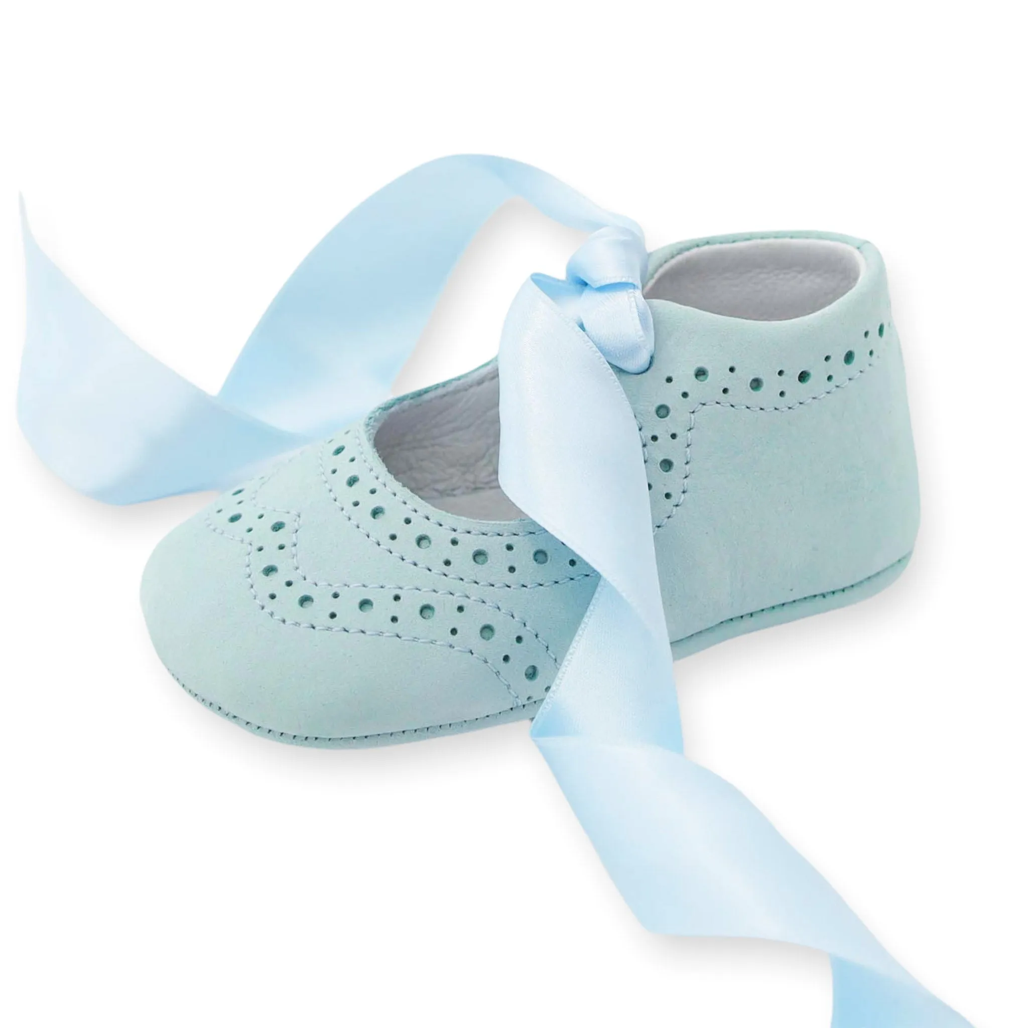 Brogue Baby Girl Shoes - Baby Blue