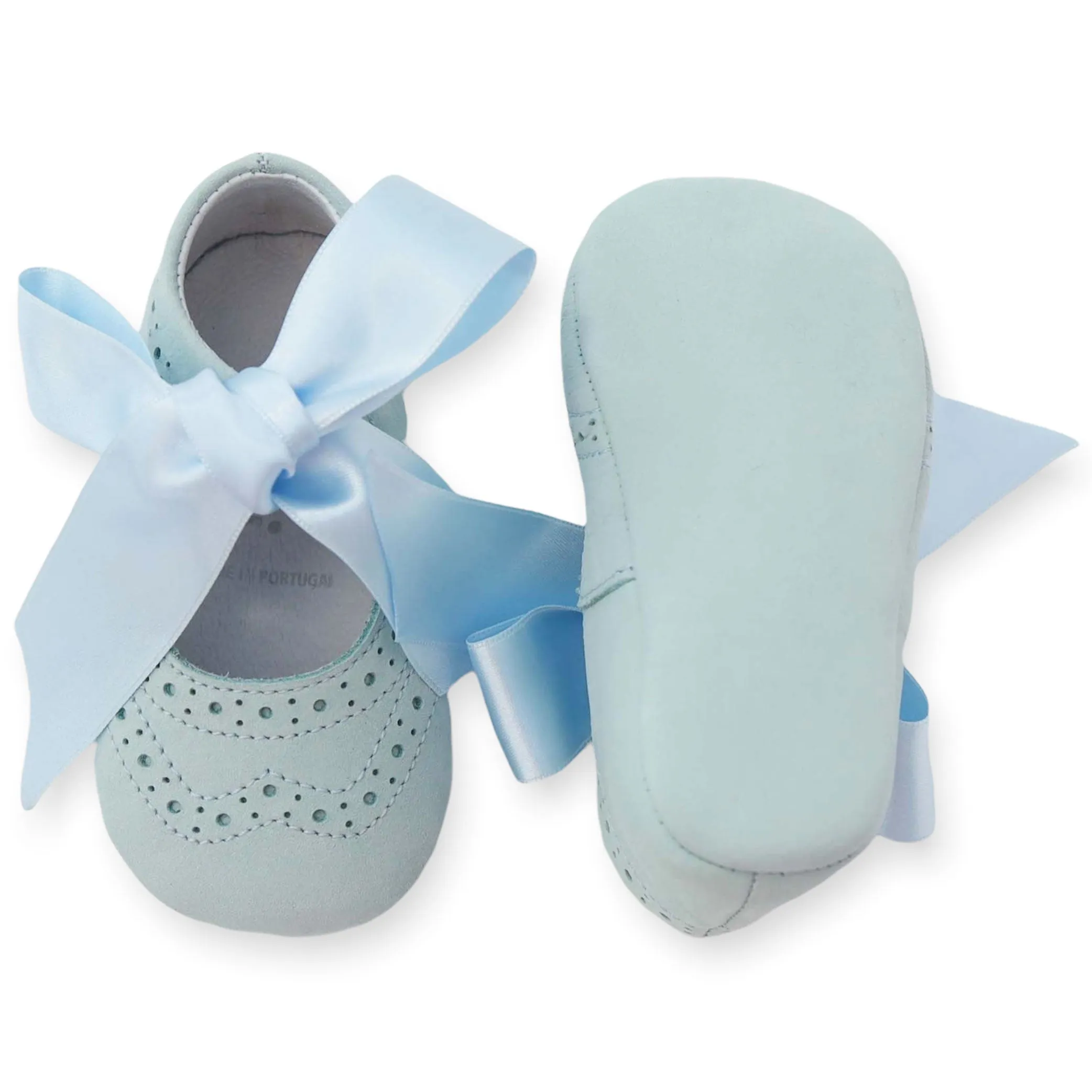 Brogue Baby Girl Shoes - Baby Blue