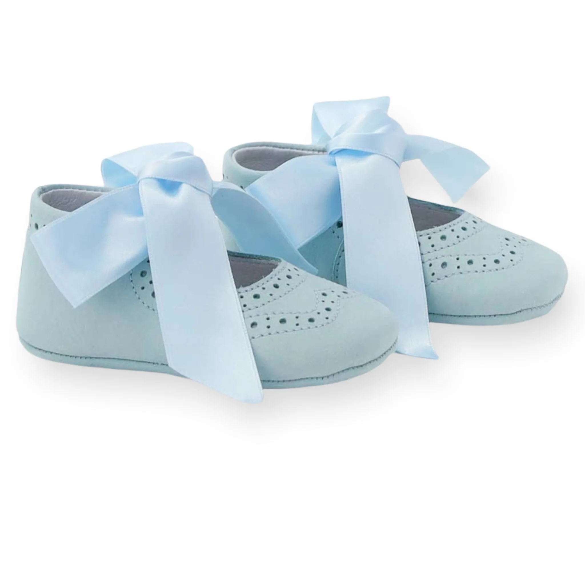 Brogue Baby Girl Shoes - Baby Blue