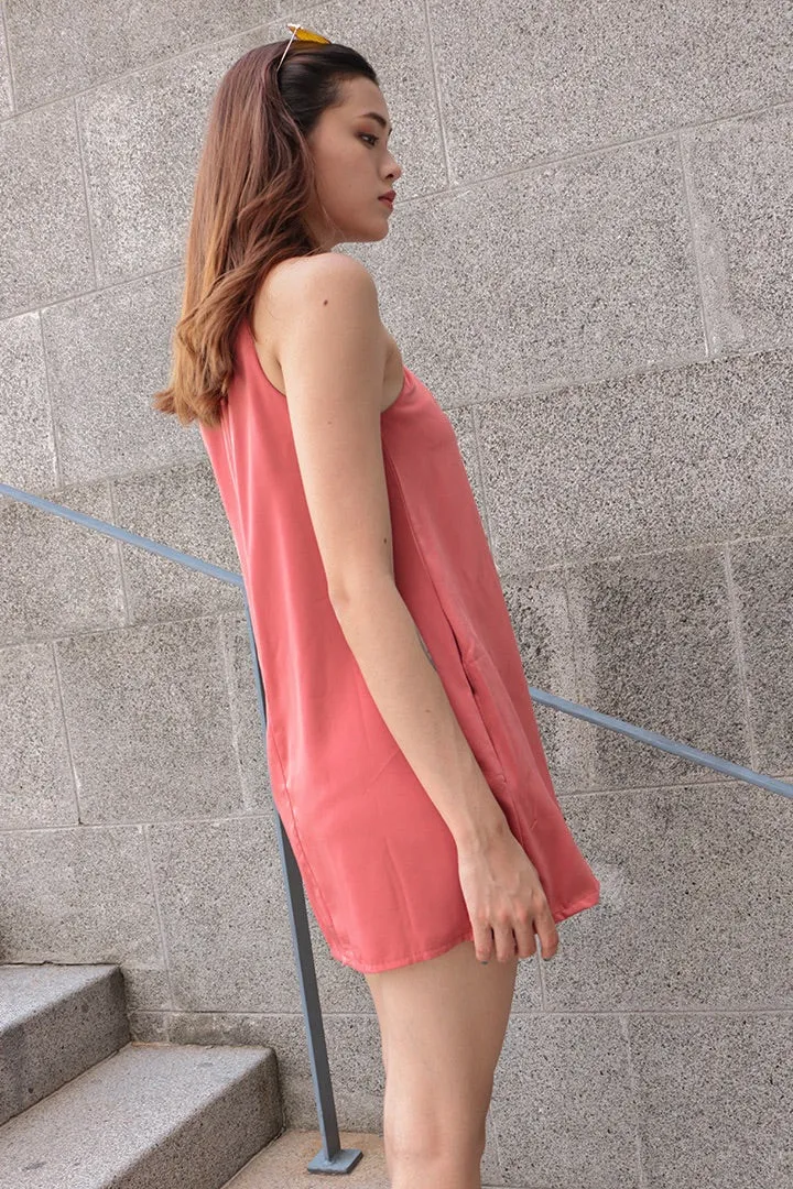 BUBBLEGUM HALTER BASIC DRESS (ROSE TAUPE)