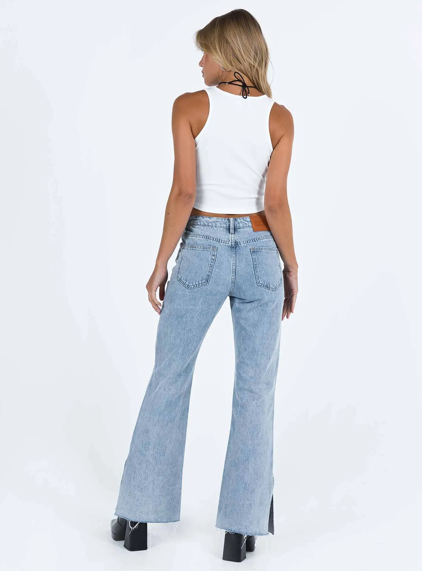 Camilu Split Hem Jeans Denim