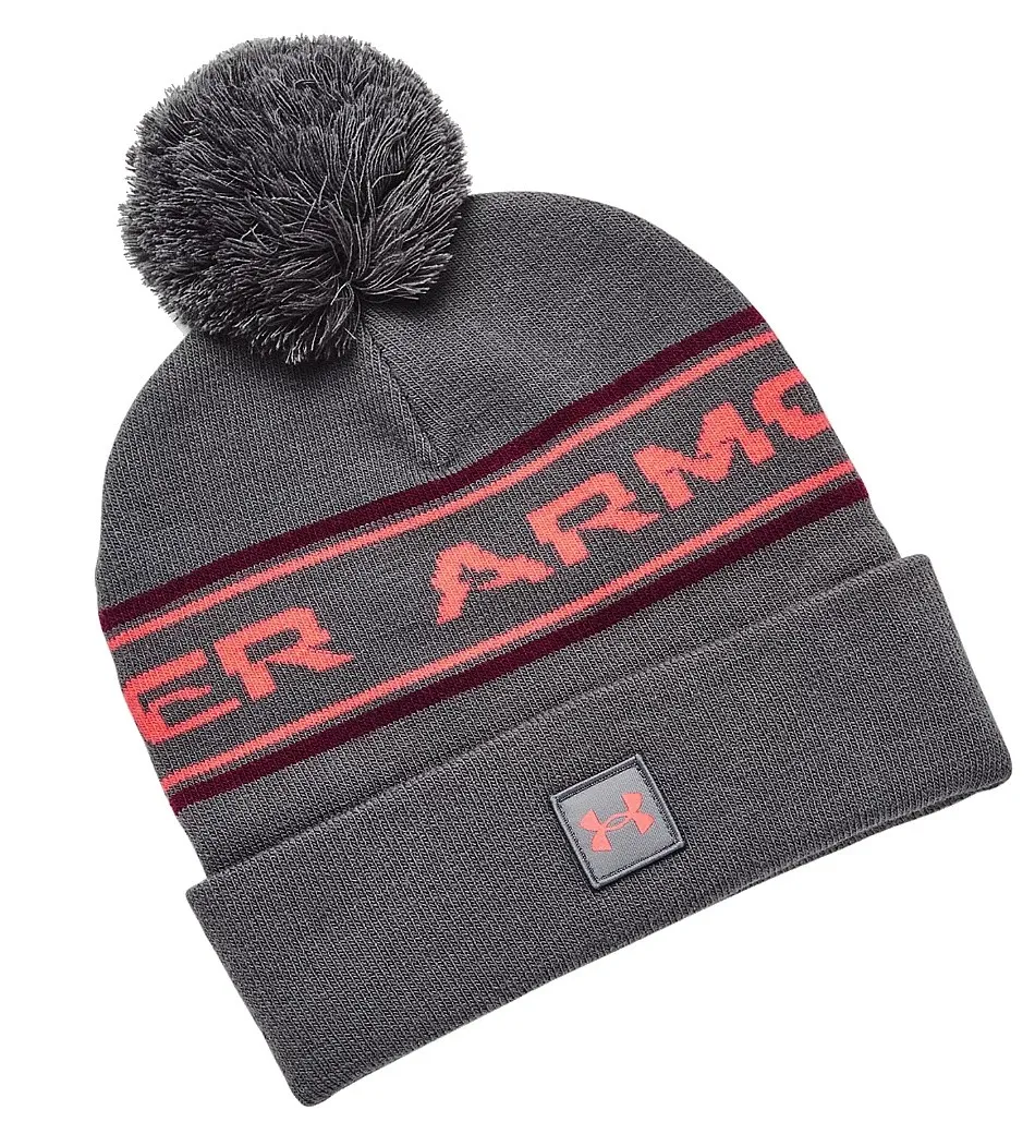 cap Under Armour Halftime Pom - Pitch Gray/Dark Maroon/Venom Red - men´s