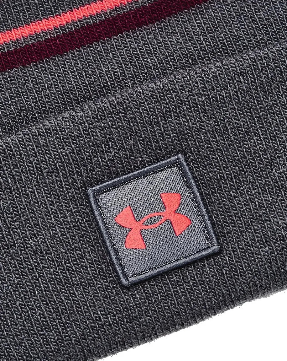 cap Under Armour Halftime Pom - Pitch Gray/Dark Maroon/Venom Red - men´s