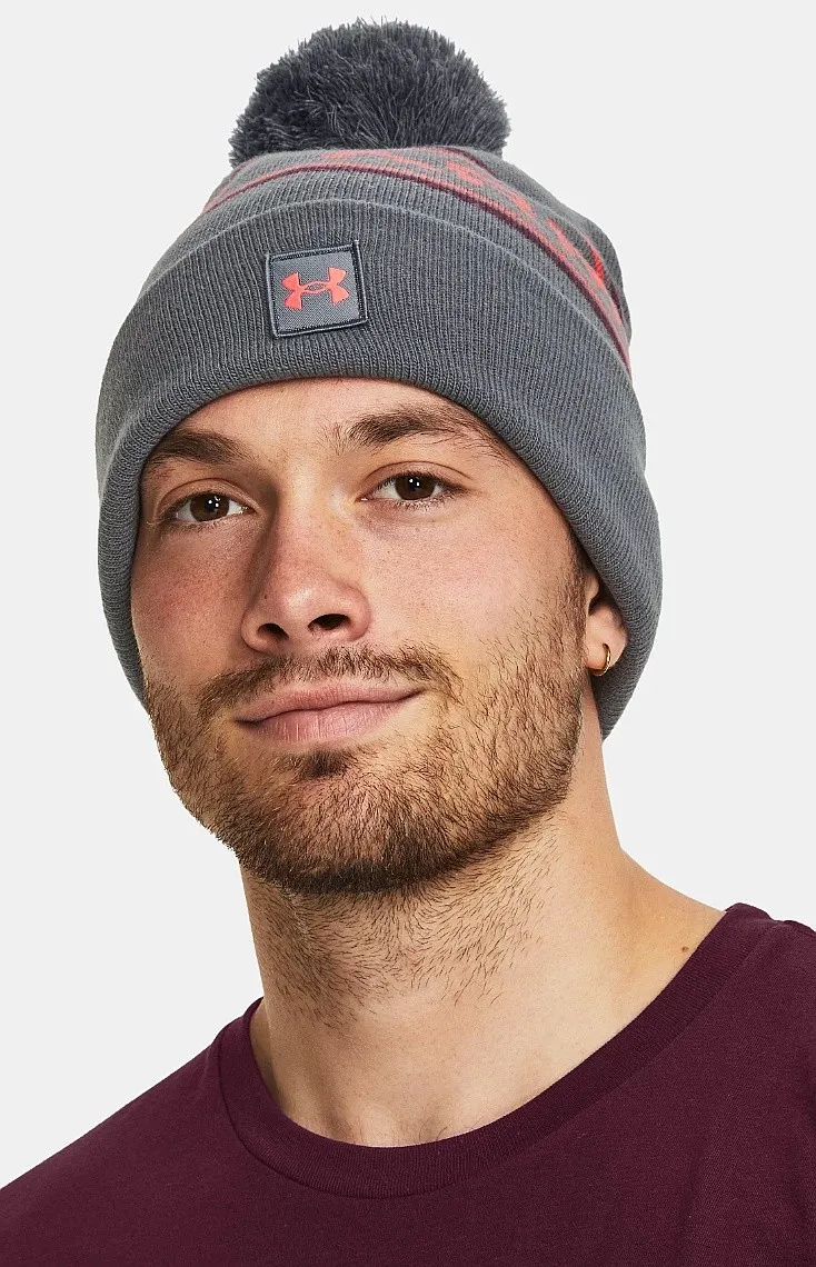 cap Under Armour Halftime Pom - Pitch Gray/Dark Maroon/Venom Red - men´s