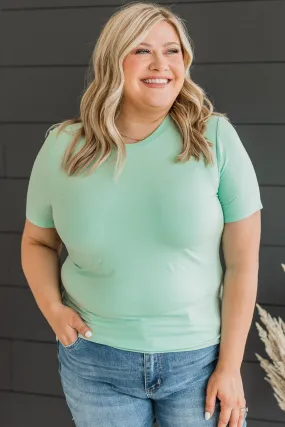 Casual Crush Short Sleeve Top- Mint Blue