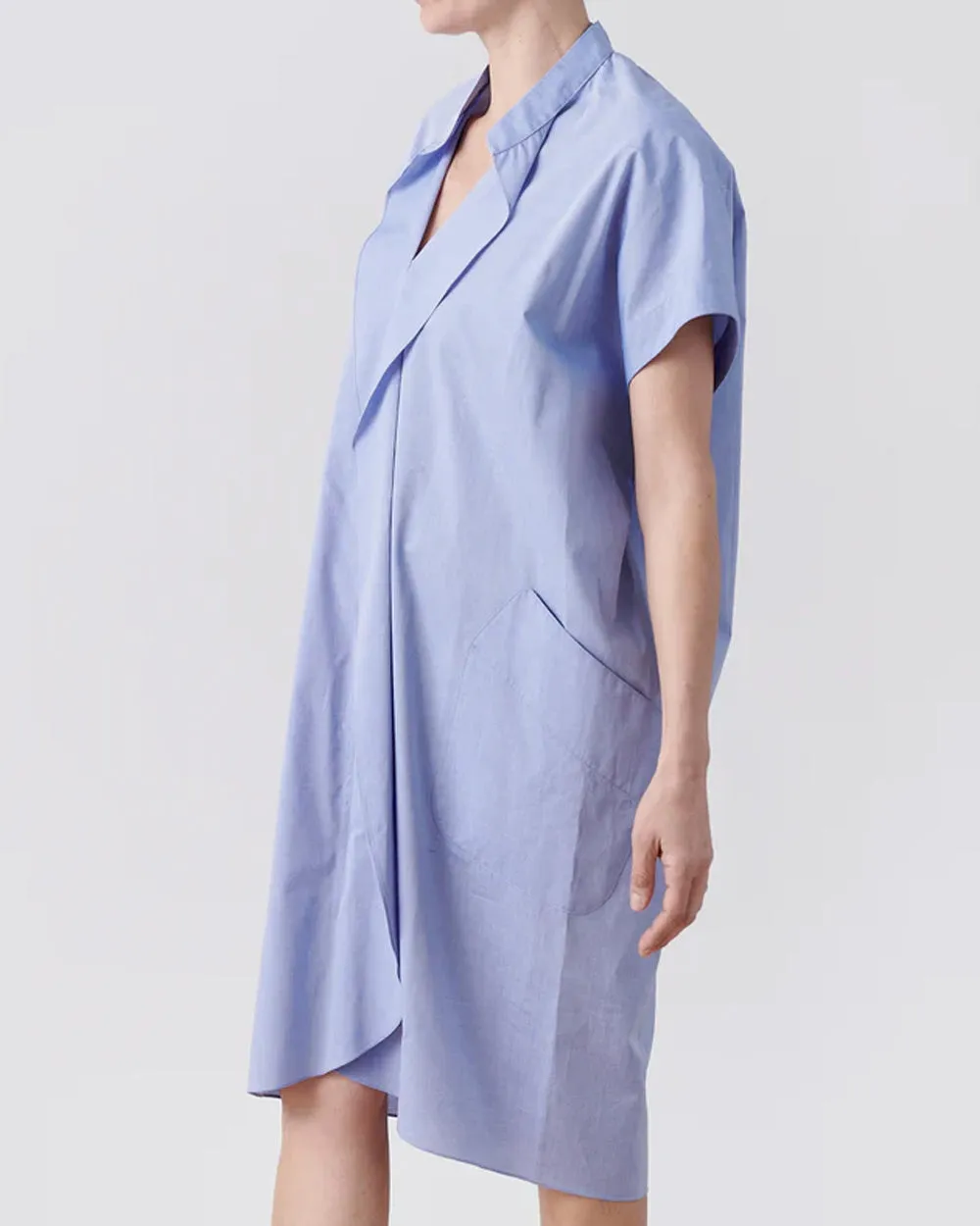 Chambray Blue Cotton Fin Gaban Dress