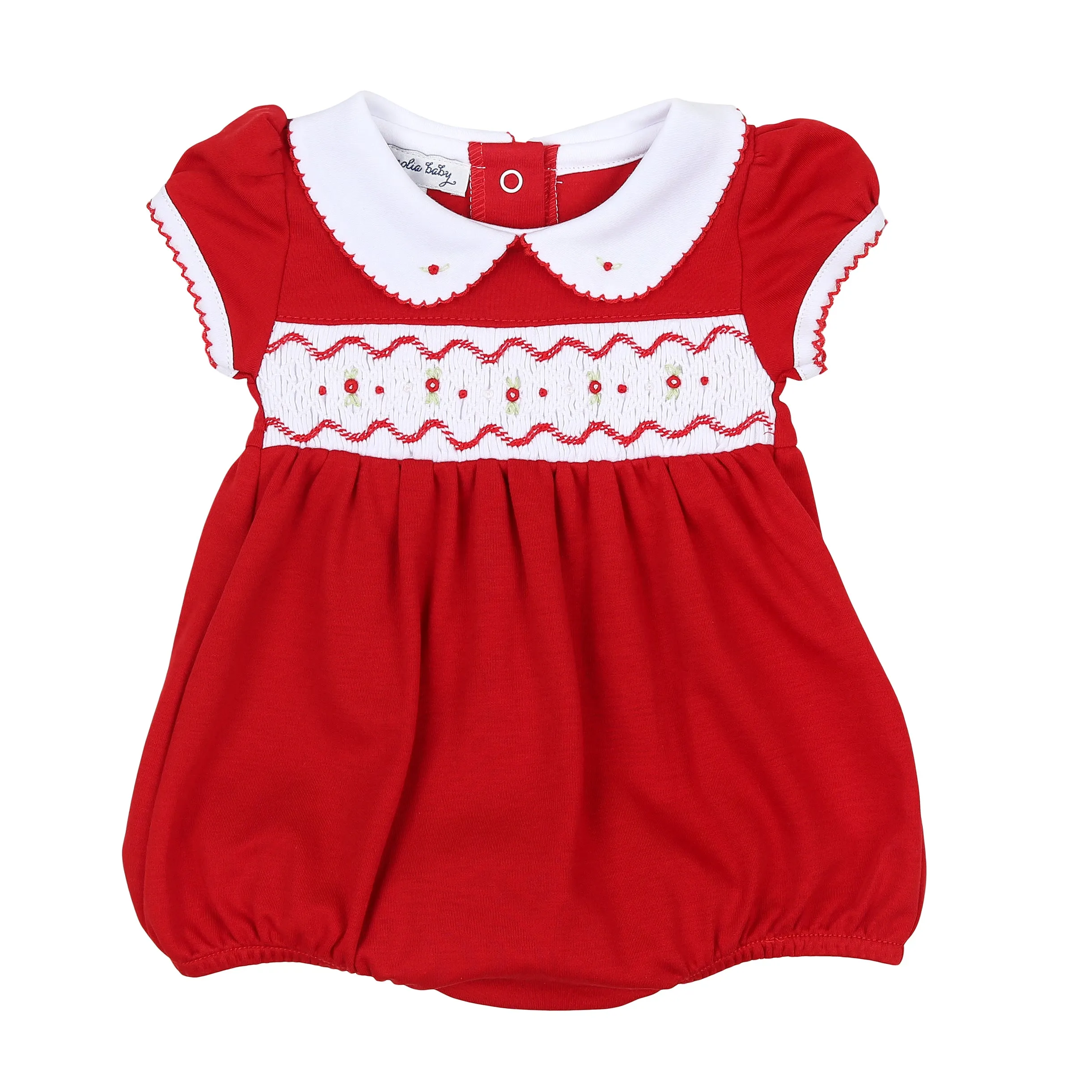 Clara and Caden Smocked Collared Girl Bubble