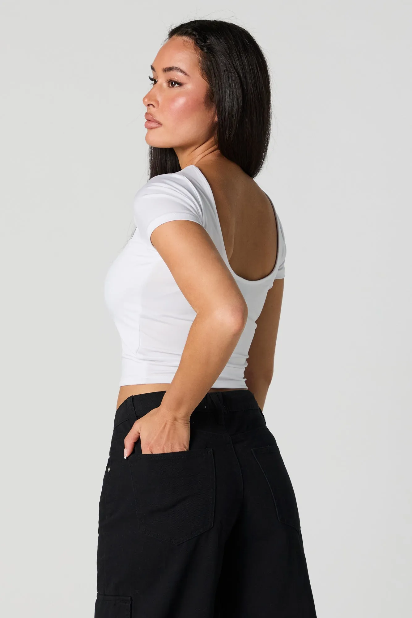 Contour Scoop Back Crop Top