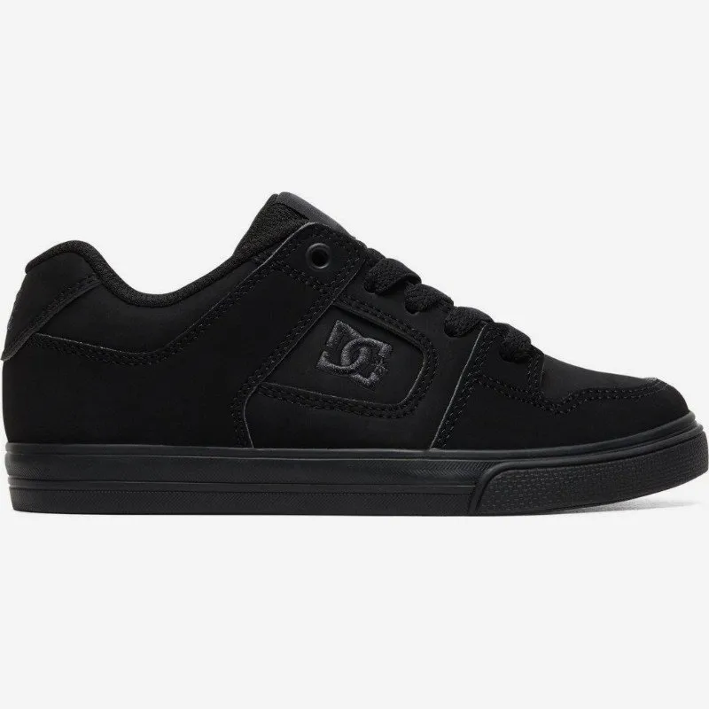 DC Shoes PURE - LEATHER SHOES FOR KIDS BLACK