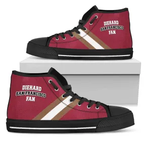 Diehard San Francisco Fan Sports High Top Shoes Red Black