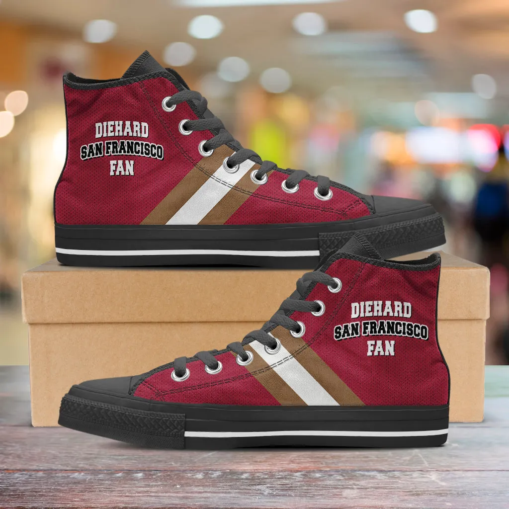 Diehard San Francisco Fan Sports High Top Shoes Red Black