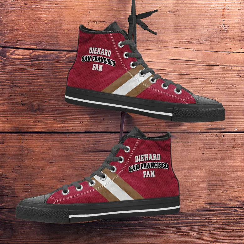 Diehard San Francisco Fan Sports High Top Shoes Red Black