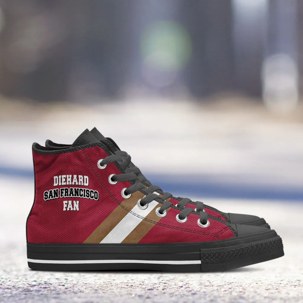 Diehard San Francisco Fan Sports High Top Shoes Red Black