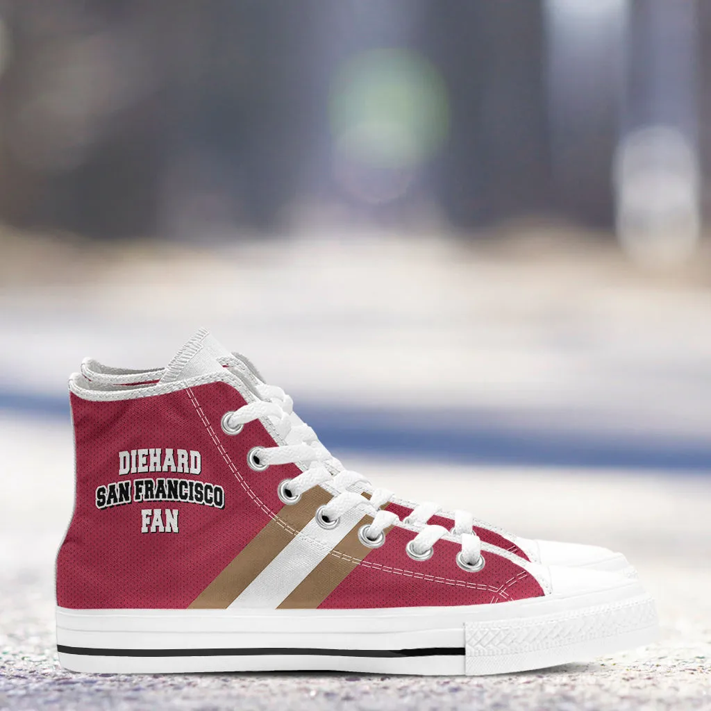 Diehard San Francisco Fan Sports High Top Shoes Red White