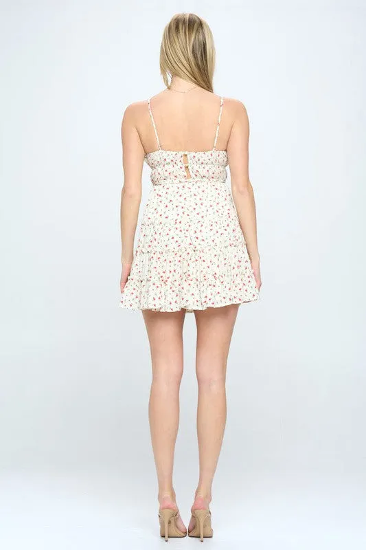 Floral Printed Ruffle Cami Mini Dress