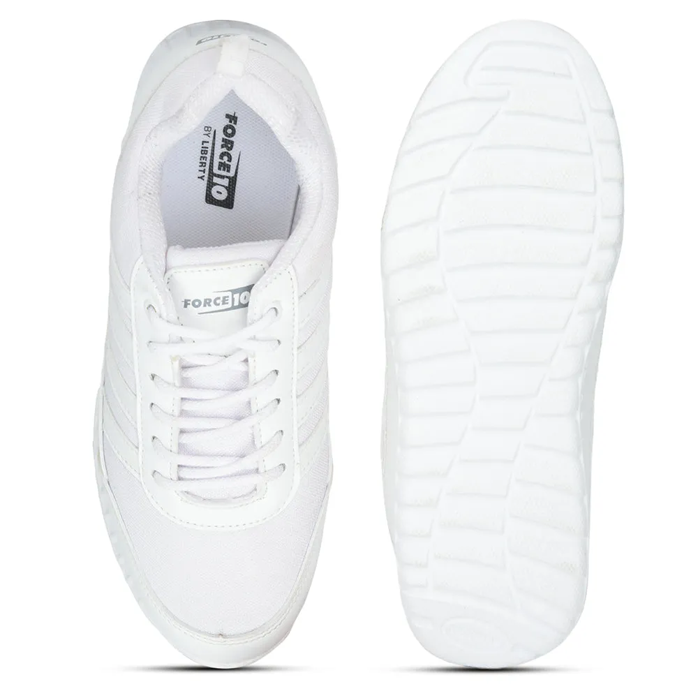 Force10 White Lacing Uniform School Shoes For Kids 9906-90SL By Liberty