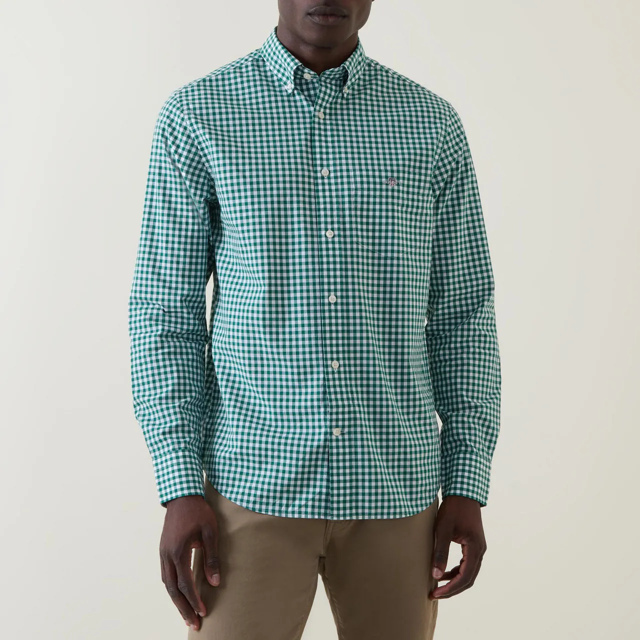 GANT Gingham Single-Cuff Casual Shirt - Green