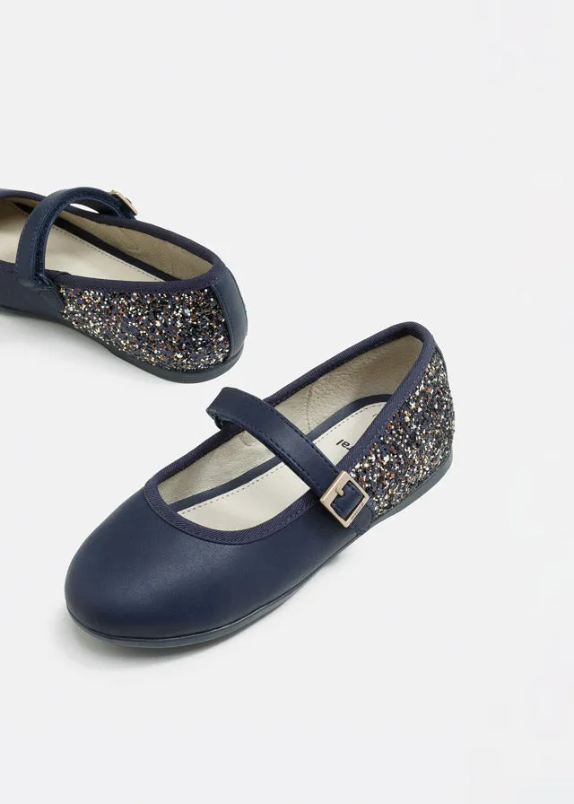 Glitter mary jane for girl - Navy