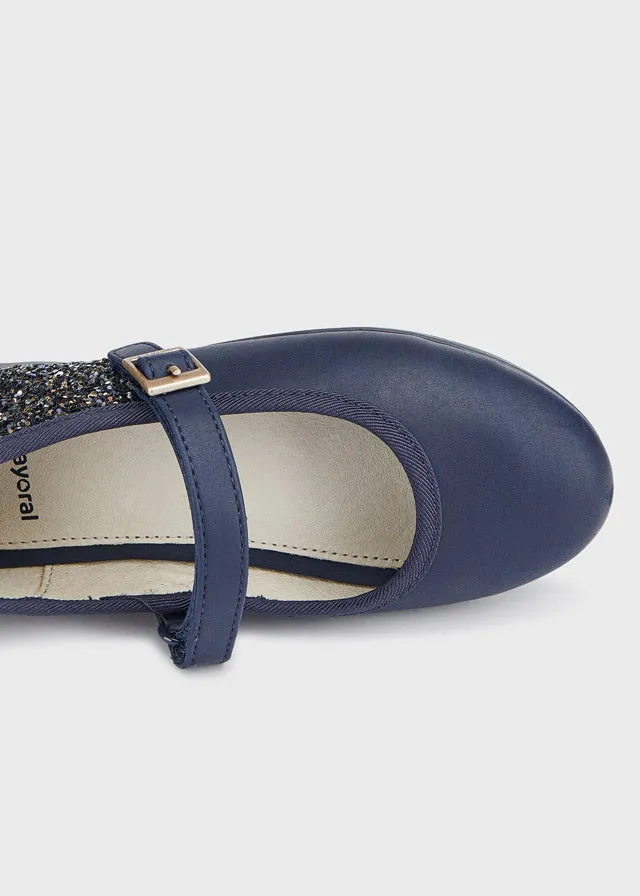 Glitter mary jane for girl - Navy