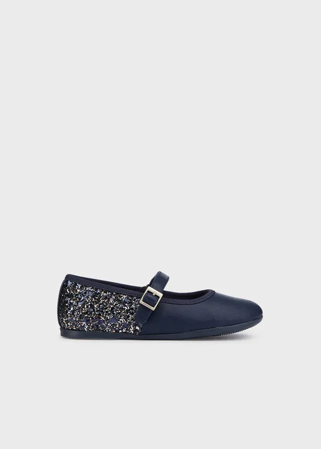 Glitter mary jane for girl - Navy