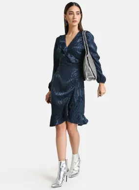 Jacquard Wrap Mini Dress