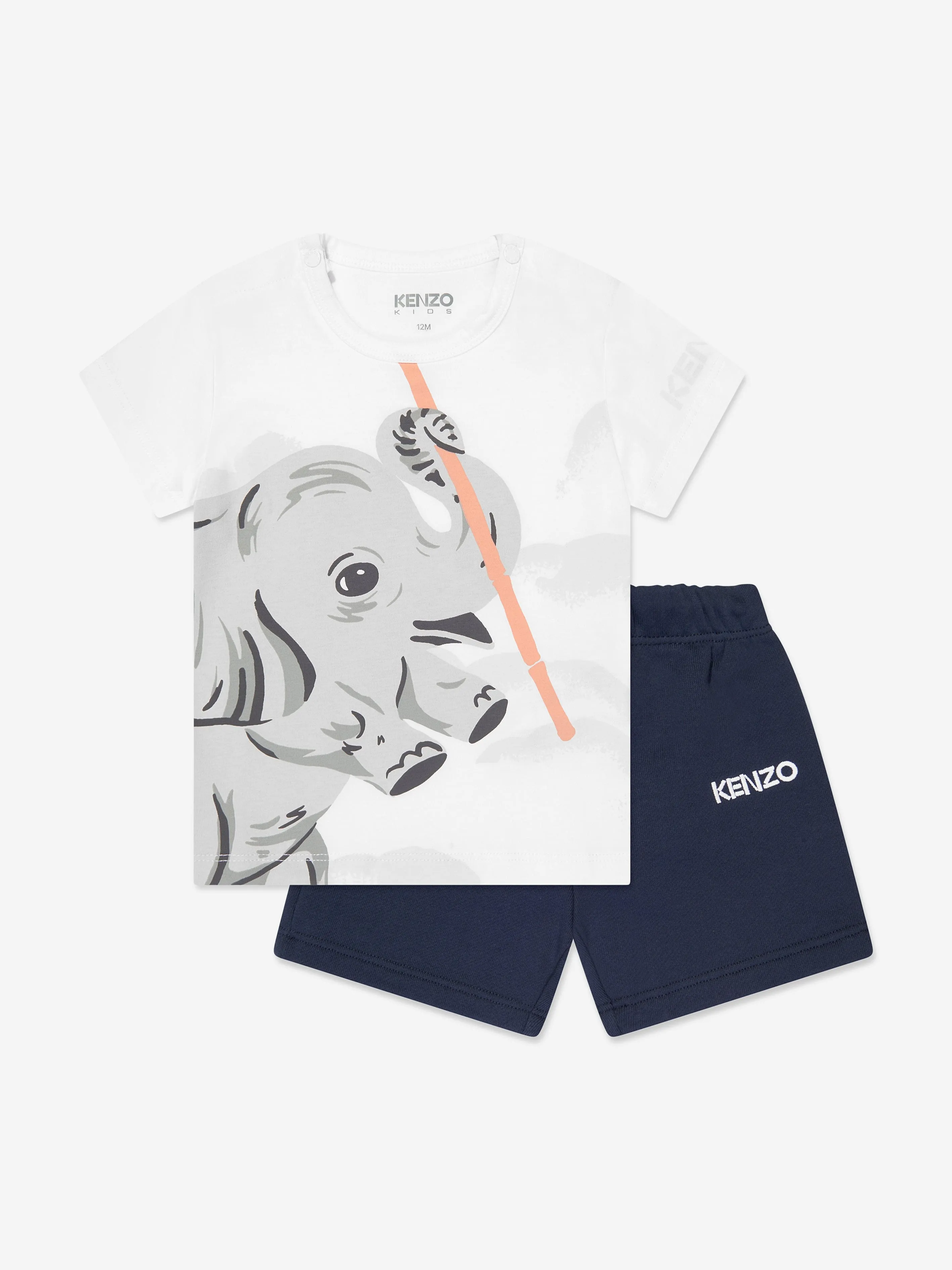 KENZO KIDS - Baby Boys Organic Cotton T-Shirt And Shorts Set in Navy | Childsplay Clothing