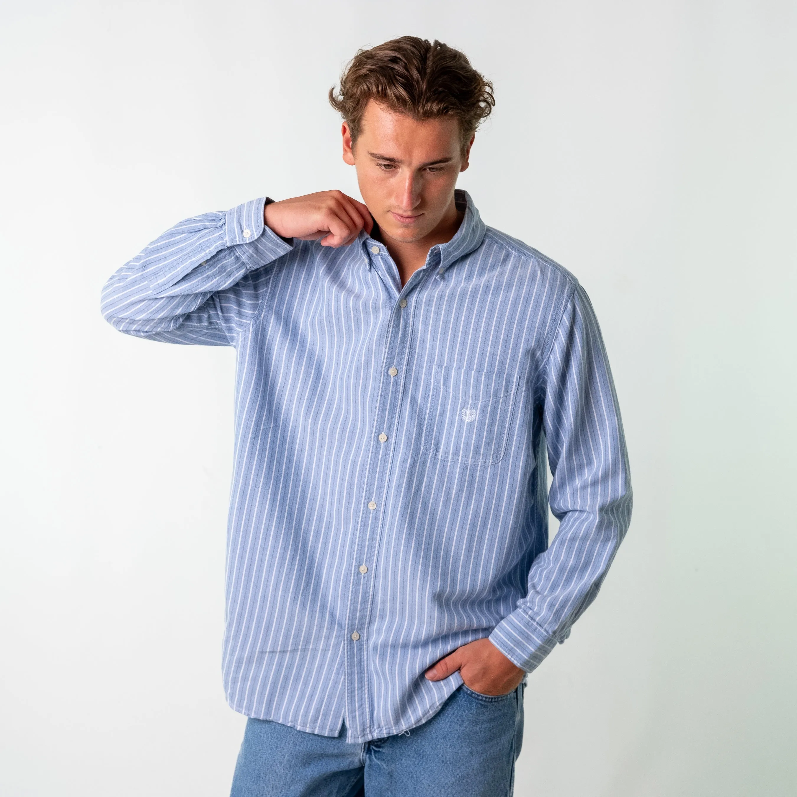 Light Blue 90s Chaps Ralph Lauren Longsleeve Casual Shirt (L)