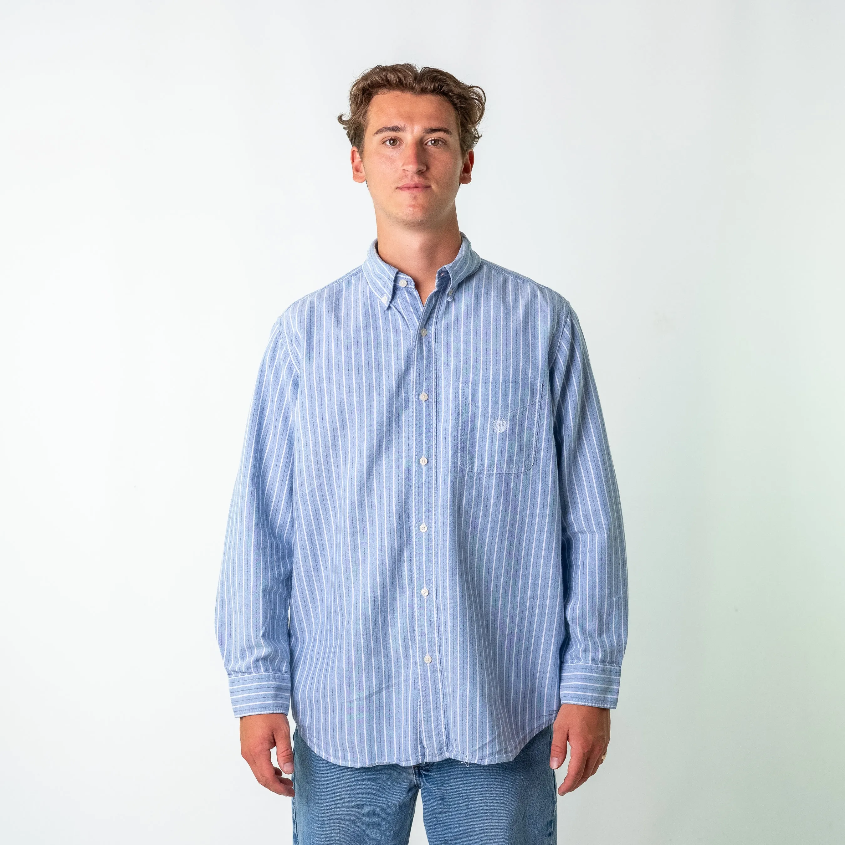 Light Blue 90s Chaps Ralph Lauren Longsleeve Casual Shirt (L)