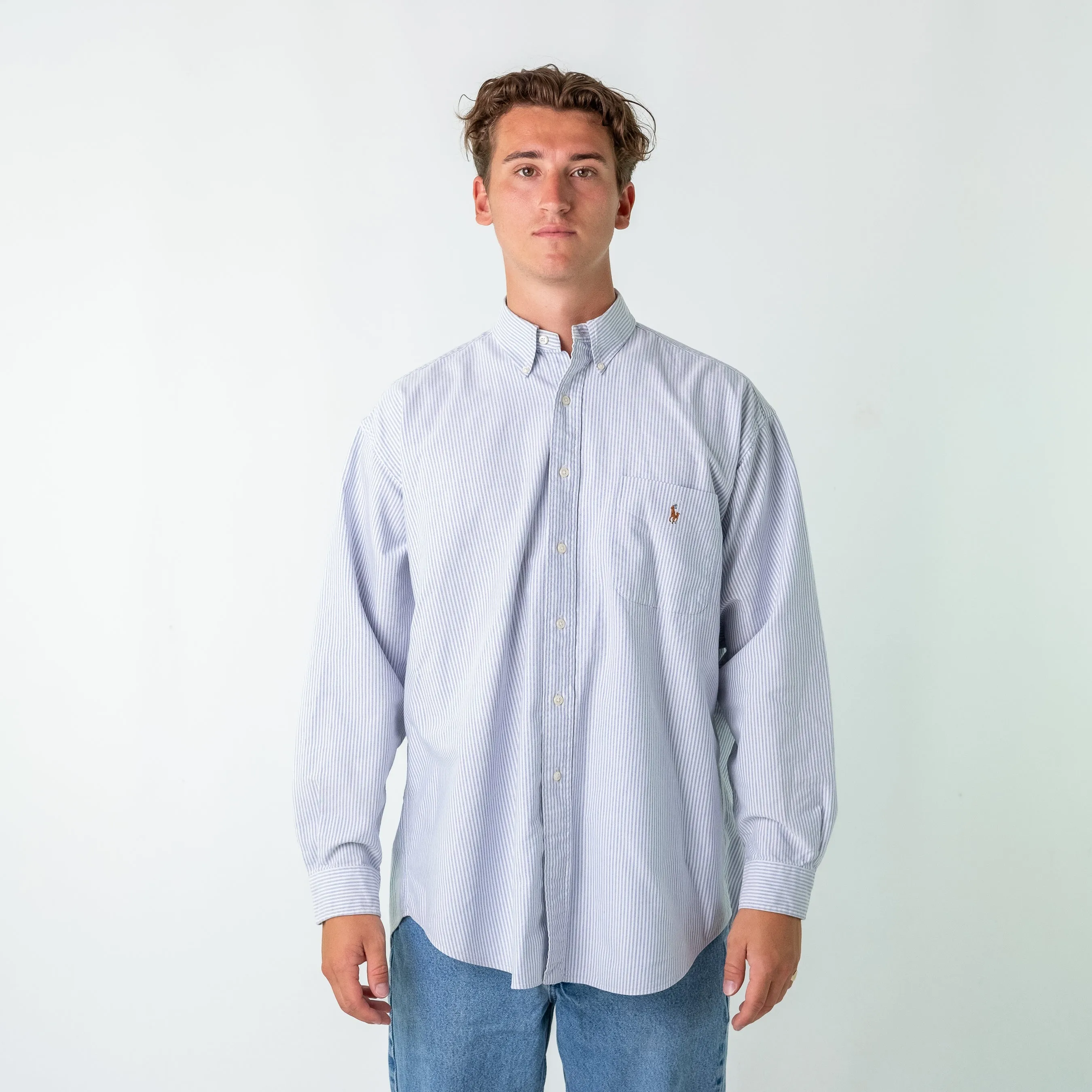 Light Blue 90s Polo Ralph Lauren Longsleeve Casual Shirt (L)