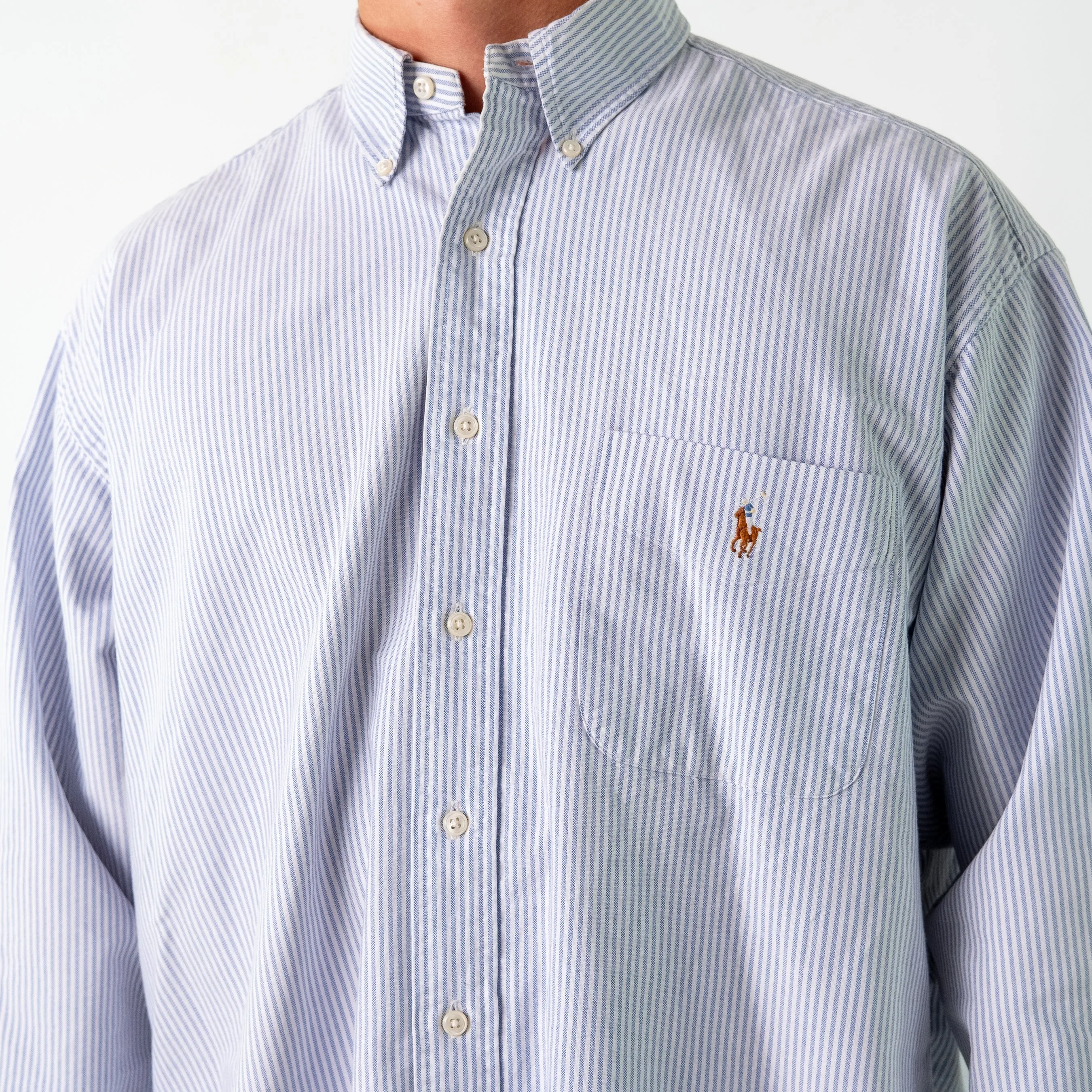 Light Blue 90s Polo Ralph Lauren Longsleeve Casual Shirt (L)