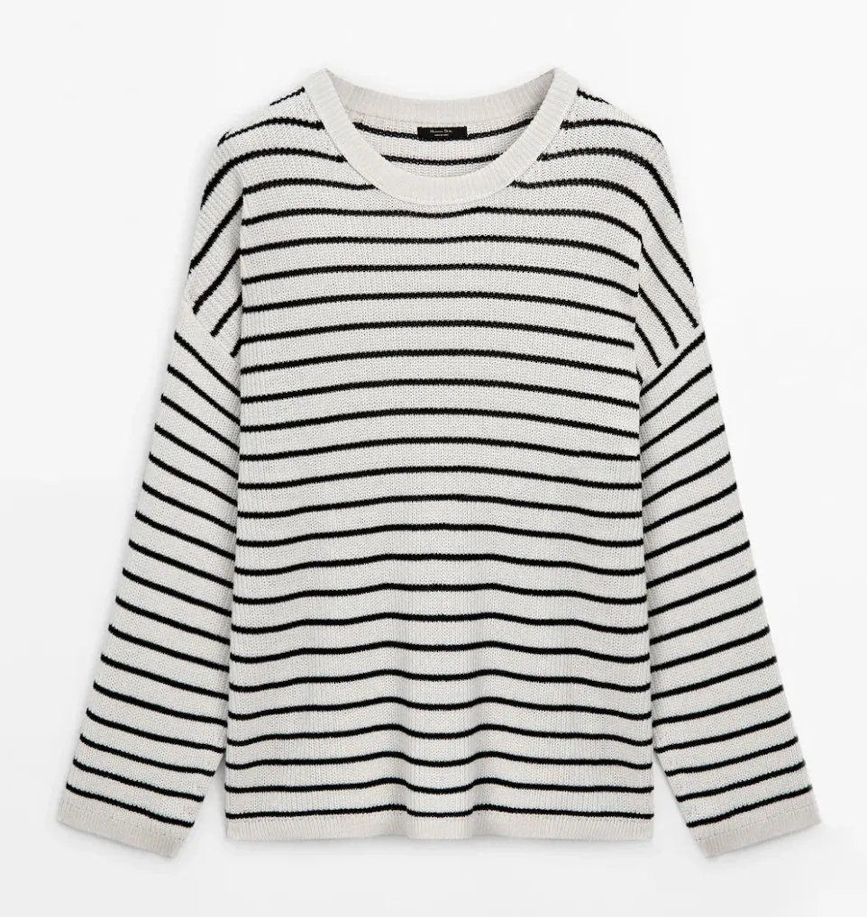 Massimo Dutti  |Stripes Casual Style Long Sleeves Cotton Elegant Style