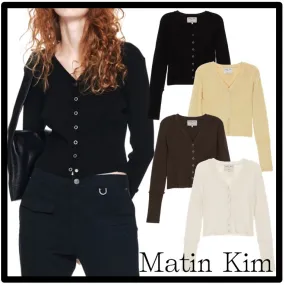 Matin Kim  |Casual Style Street Style Logo Cardigans