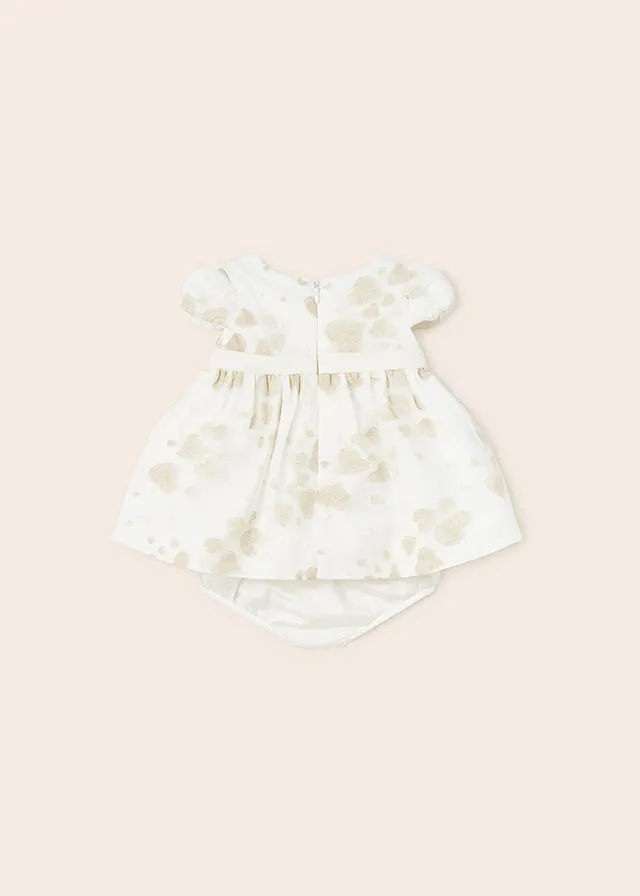 Mayoral Printed dress for newborn girl - Natural