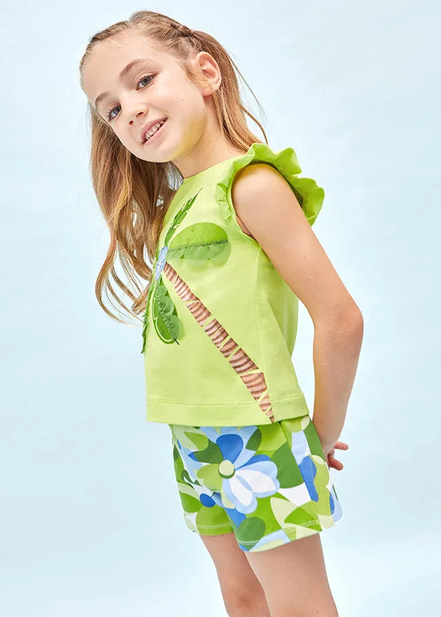 Mayoral Shorts set for girl - Lime