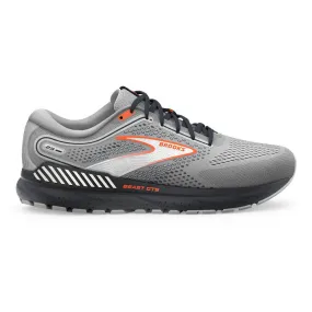 Men's Brooks Beast GTS 23, Grey/Scarlet/Ebony, 11 2E Wide