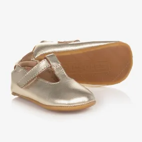 Metallic Gold Leather Baby Shoes