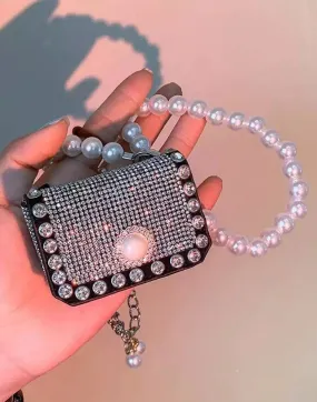 Micro Crystallized Bag With Pearl Straps