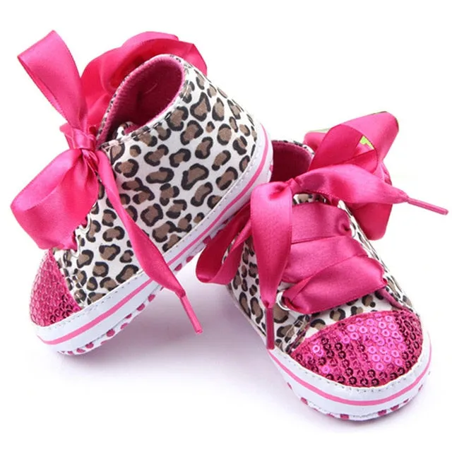 Multi Colors Child Kids Baby Sequin Sneakers Shoes Bling Leopard Toddler Baby Crib First Walkes