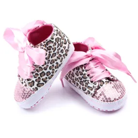 Multi Colors Child Kids Baby Sequin Sneakers Shoes Bling Leopard Toddler Baby Crib First Walkes