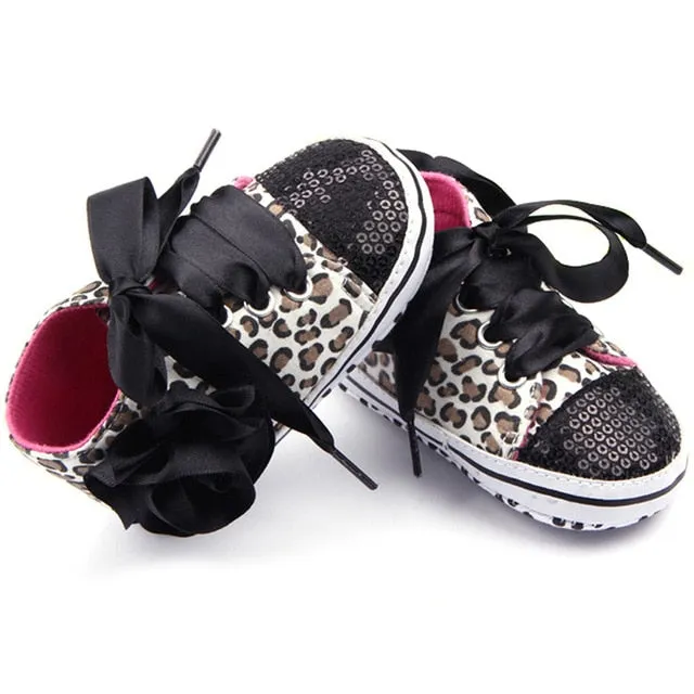 Multi Colors Child Kids Baby Sequin Sneakers Shoes Bling Leopard Toddler Baby Crib First Walkes