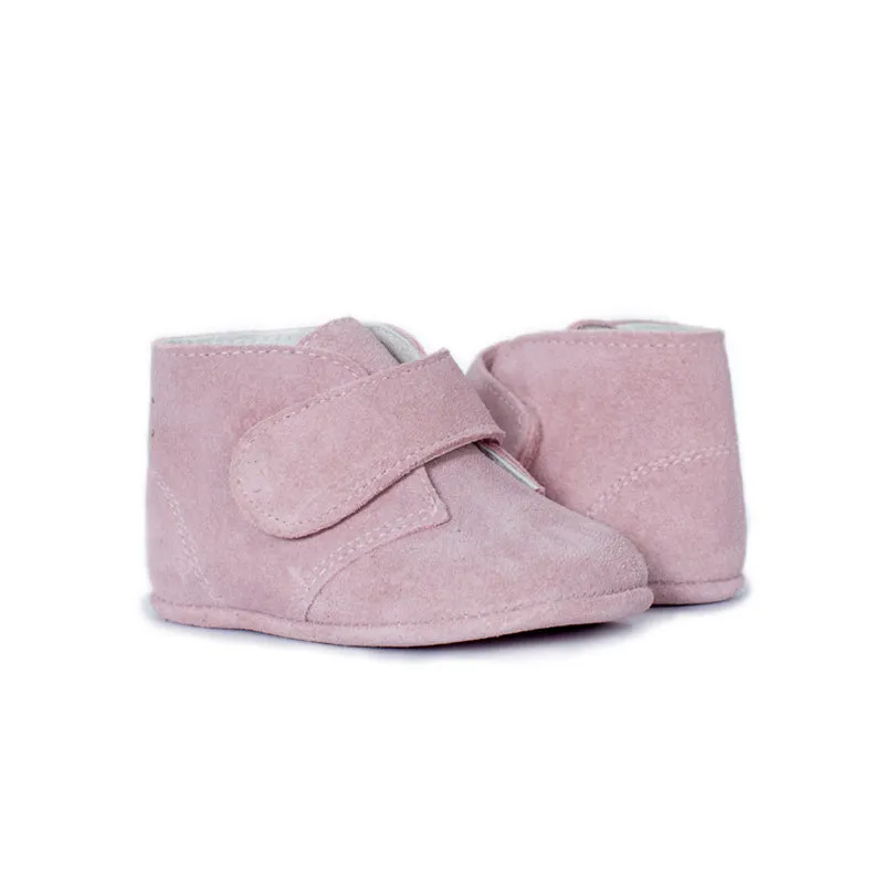 My-First Suede Pram Booties in Pink